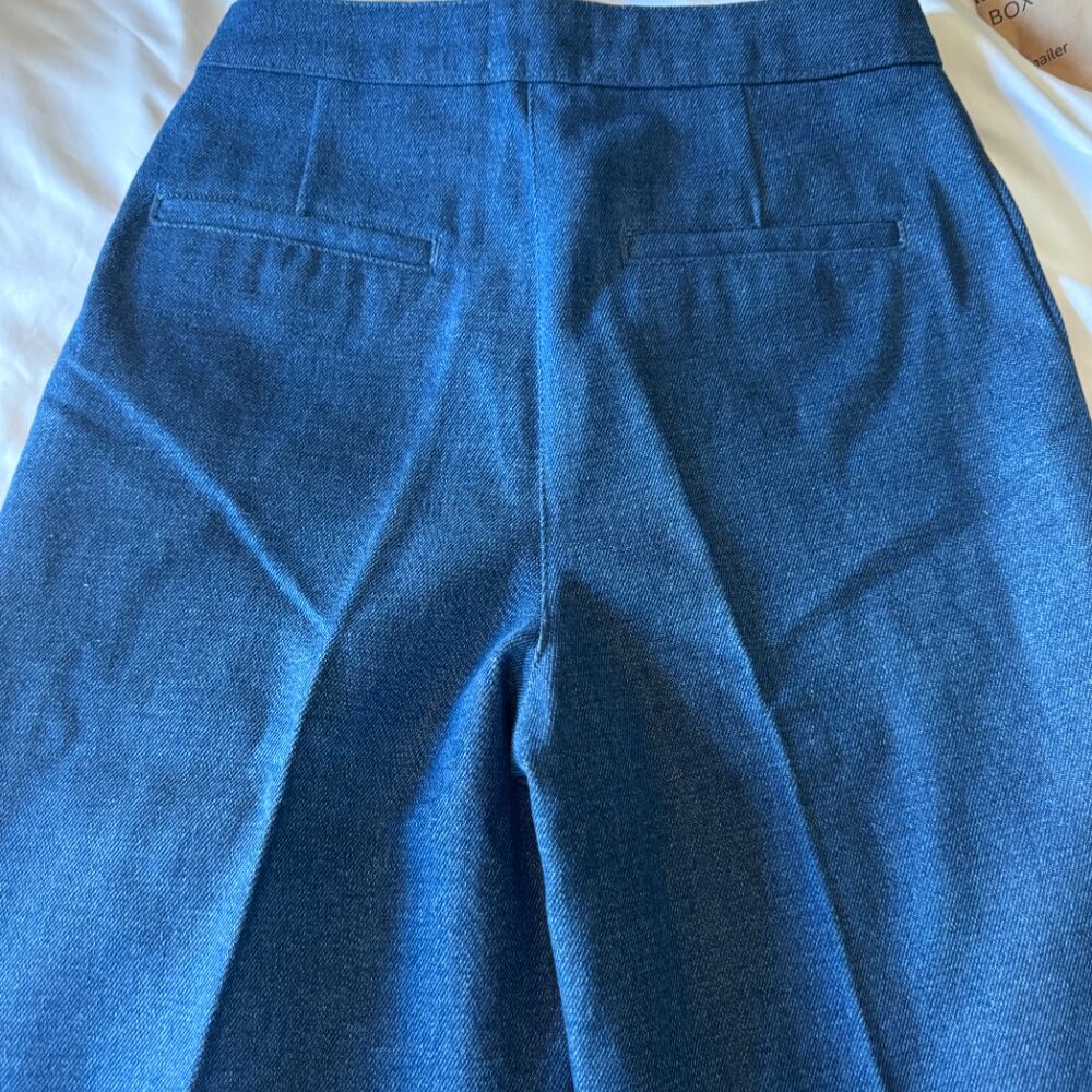 Sézane Emilio Trousers Denim Blue Size 2 NWT - Picture 5 of 11